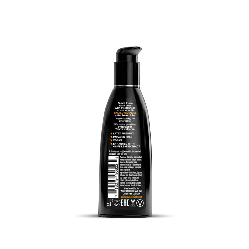 Wicked Aqua Salted Caramel Flavoured Water Based Lubricant - 60 ml (2 oz) Bottle
